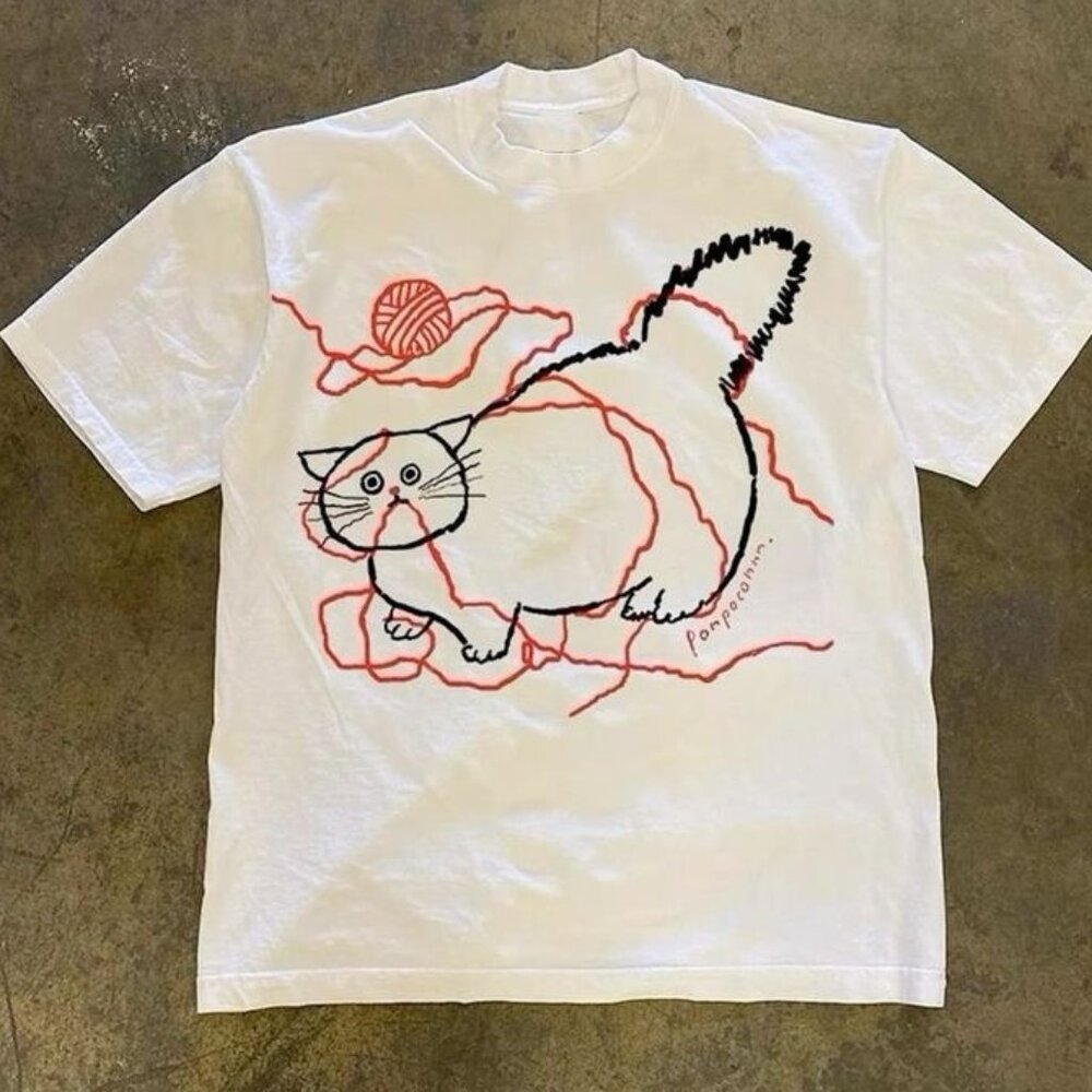 Funny Cat Tee, Cat Graphics Tee, Unisex Tee - Picture 1 of 3